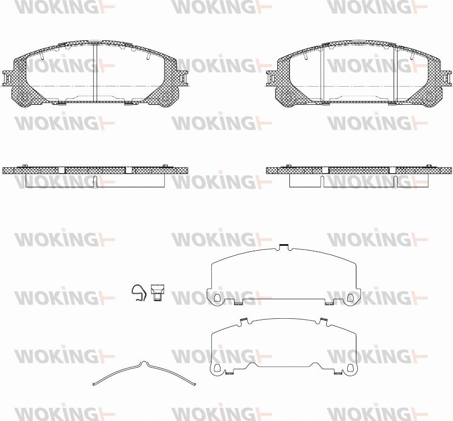 Woking P12123.40 - Kit pastiglie freno, Freno a disco autozon.pro