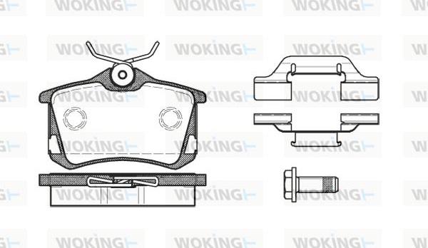 Woking P3633.50 - Kit pastiglie freno, Freno a disco autozon.pro