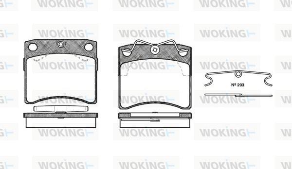 Woking P2853.10 - Kit pastiglie freno, Freno a disco autozon.pro