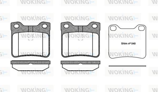 Woking P2213.10 - Kit pastiglie freno, Freno a disco autozon.pro