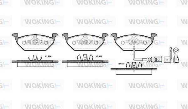 Woking P7333.21 - Kit pastiglie freno, Freno a disco autozon.pro