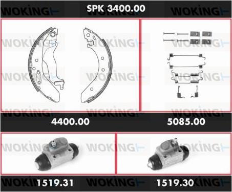 Woking SPK 3400.00 - Kit ganasce freno autozon.pro