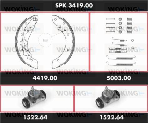 Woking SPK 3419.00 - Kit ganasce freno autozon.pro