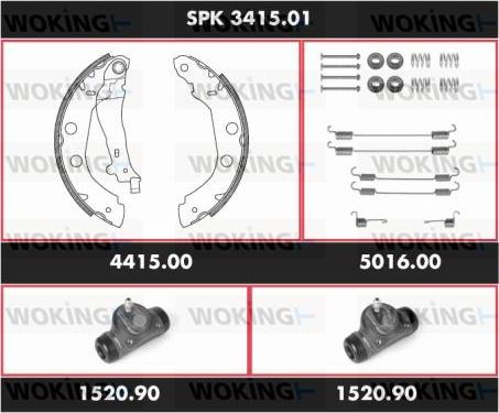 Woking SPK 3415.01 - Kit ganasce freno autozon.pro