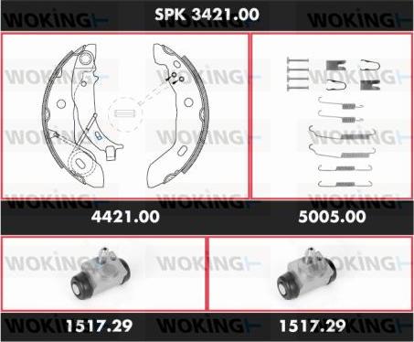 Woking SPK 3421.00 - Kit ganasce freno autozon.pro