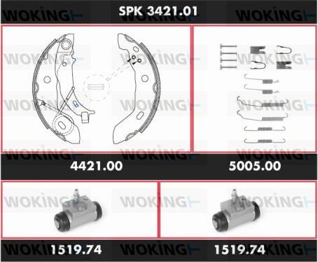 Woking SPK 3421.01 - Kit ganasce freno autozon.pro