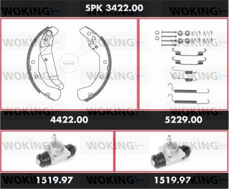 Woking SPK 3422.00 - Kit ganasce freno autozon.pro