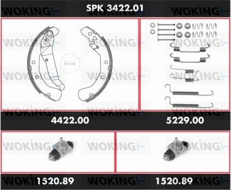 Woking SPK 3422.01 - Kit ganasce freno autozon.pro