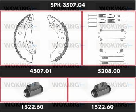 Woking SPK 3507.04 - Kit ganasce freno autozon.pro