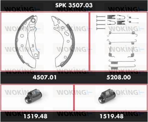 Woking SPK 3507.03 - Kit ganasce freno autozon.pro