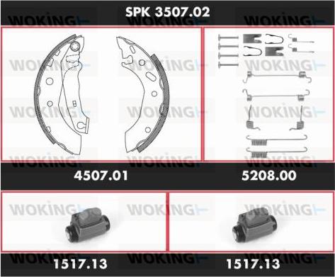 Woking SPK 3507.02 - Kit ganasce freno autozon.pro