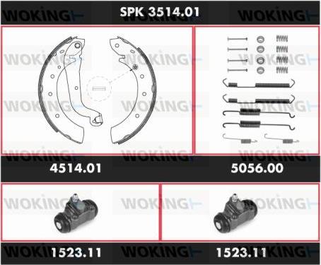 Woking SPK 3514.01 - Kit ganasce freno autozon.pro