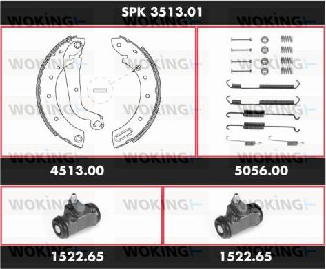 Woking SPK 3513.01 - Kit ganasce freno autozon.pro