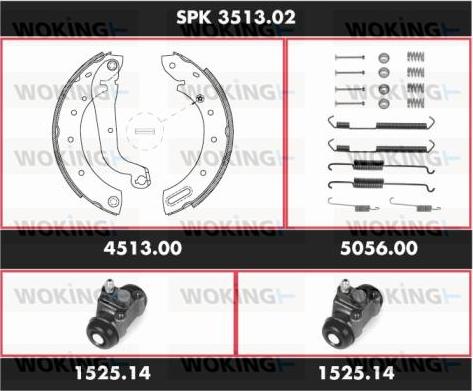 Woking SPK 3513.02 - Kit ganasce freno autozon.pro