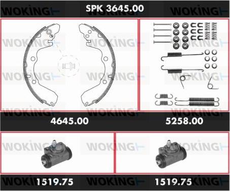 Woking SPK 3645.00 - Kit ganasce freno autozon.pro