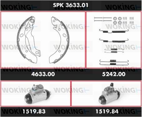 Woking SPK 3633.01 - Kit ganasce freno autozon.pro