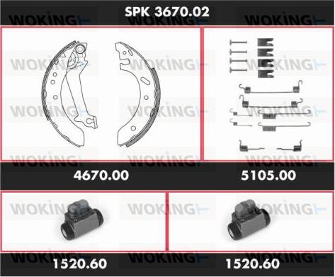 Woking SPK 3670.02 - Kit ganasce freno autozon.pro