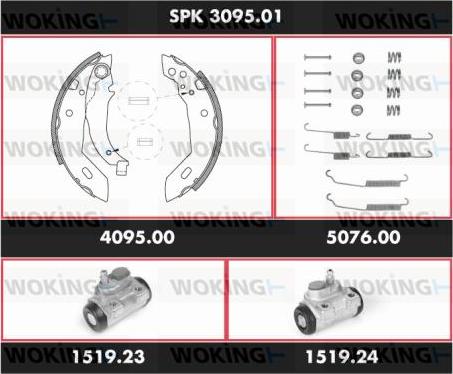 Woking SPK 3095.01 - Kit ganasce freno autozon.pro