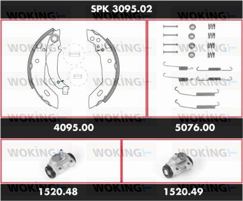 Woking SPK 3095.02 - Kit ganasce freno autozon.pro