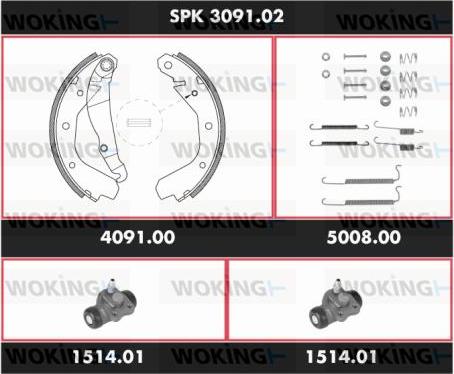 Woking SPK 3091.02 - Kit ganasce freno autozon.pro