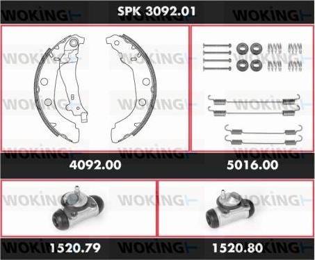 Woking SPK 3092.01 - Kit ganasce freno autozon.pro