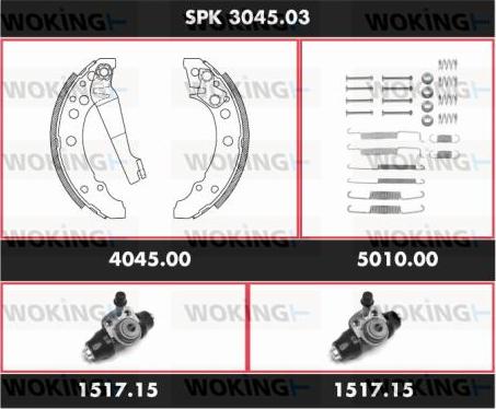 Woking SPK 3045.03 - Kit ganasce freno autozon.pro