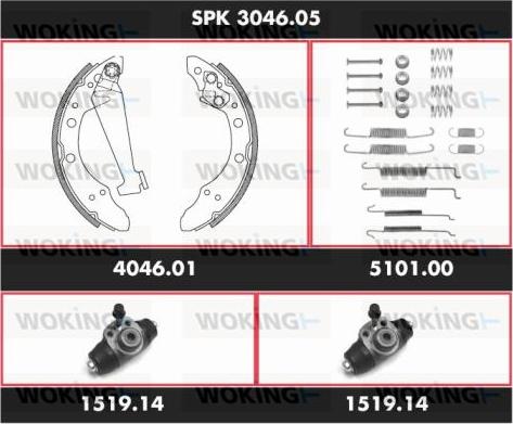 Woking SPK 3046.05 - Kit ganasce freno autozon.pro