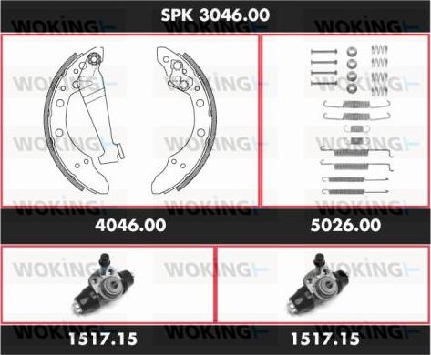 Woking SPK 3046.00 - Kit ganasce freno autozon.pro