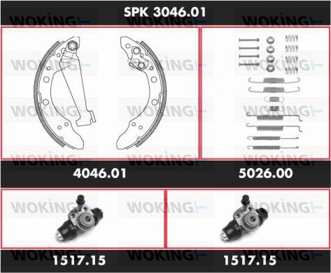 Woking SPK 3046.01 - Kit ganasce freno autozon.pro