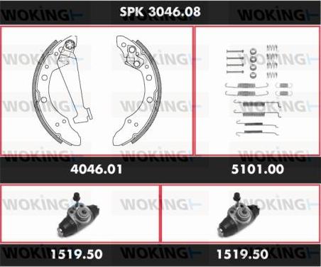 Woking SPK 3046.08 - Kit ganasce freno autozon.pro