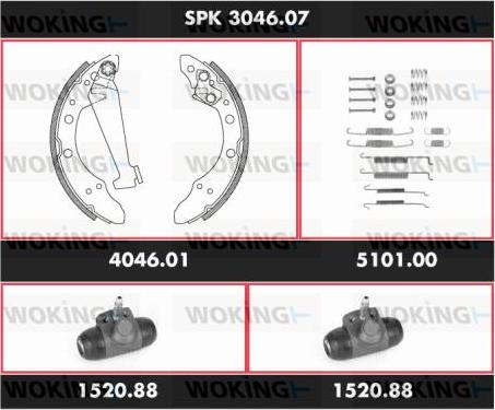 Woking SPK 3046.07 - Kit ganasce freno autozon.pro