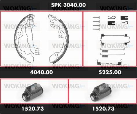 Woking SPK 3040.00 - Kit ganasce freno autozon.pro