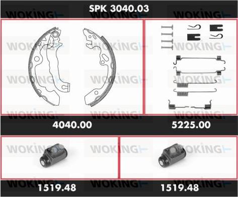 Woking SPK 3040.03 - Kit ganasce freno autozon.pro