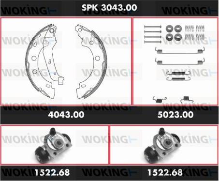 Woking SPK 3043.00 - Kit ganasce freno autozon.pro