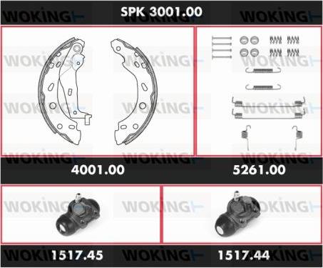 Woking SPK 3001.00 - Kit ganasce freno autozon.pro