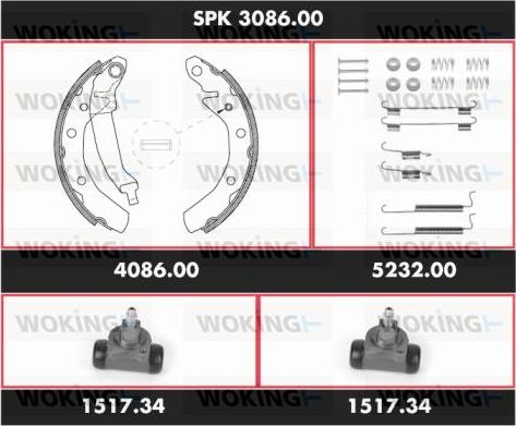 Woking SPK 3086.00 - Kit ganasce freno autozon.pro