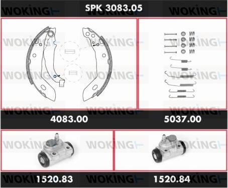 Woking SPK 3083.05 - Kit ganasce freno autozon.pro