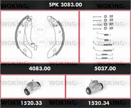 Woking SPK 3083.00 - Kit ganasce freno autozon.pro