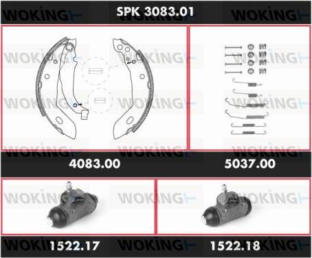 Woking SPK 3083.01 - Kit ganasce freno autozon.pro