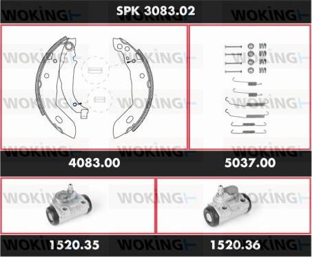 Woking SPK 3083.02 - Kit ganasce freno autozon.pro