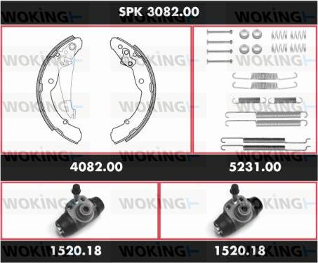 Woking SPK 3082.00 - Kit ganasce freno autozon.pro