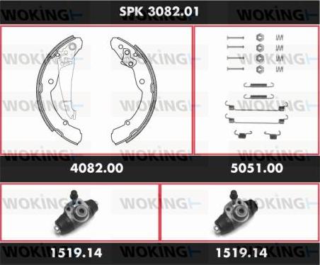 Woking SPK 3082.01 - Kit ganasce freno autozon.pro