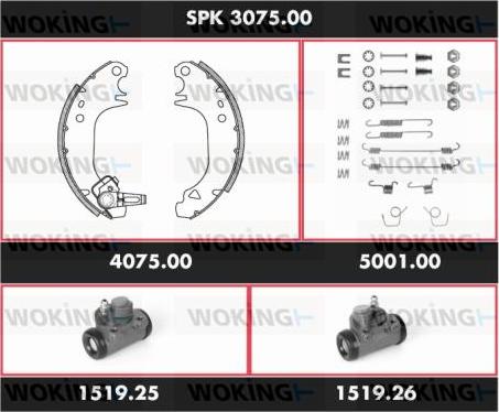 Woking SPK 3075.00 - Kit ganasce freno autozon.pro