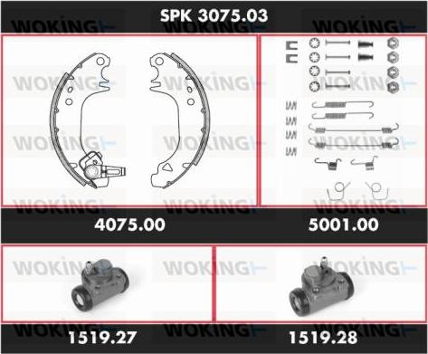 Woking SPK 3075.03 - Kit ganasce freno autozon.pro