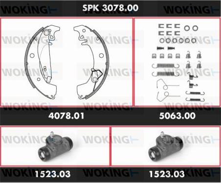 Woking SPK 3078.00 - Kit ganasce freno autozon.pro