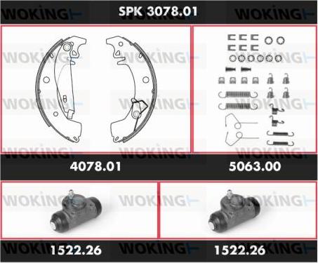 Woking SPK 3078.01 - Kit ganasce freno autozon.pro