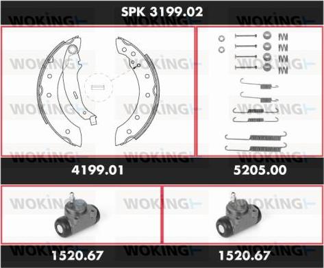 Woking SPK 3199.02 - Kit ganasce freno autozon.pro