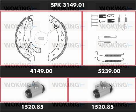 Woking SPK 3149.01 - Kit ganasce freno autozon.pro