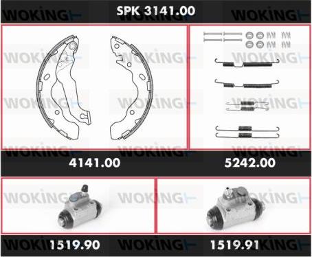 Woking SPK 3141.00 - Kit ganasce freno autozon.pro