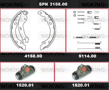 Woking SPK 3158.00 - Kit ganasce freno autozon.pro